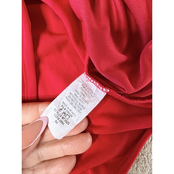 Windsor Women’s Square Neck Long Sleeve Red Bodysuit Size M - Picture 9 of 10